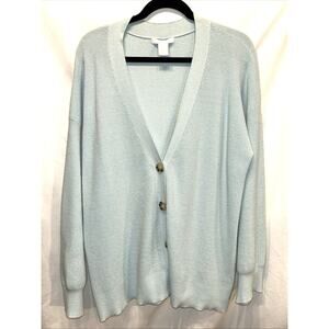 Design History Cardigan Sweater Womens XXL Light Blue Knit Comfort Old Money